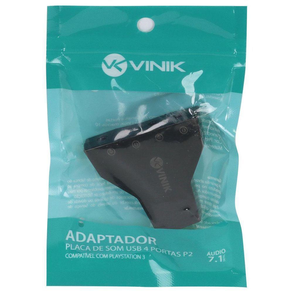 Adaptador Placa De Som Usb 4 Portas P2 - Compativel Com Ps3 - 7