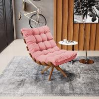 Kit 02 Poltronas Giratória Costela Suede Rosê Base Madeira - 8