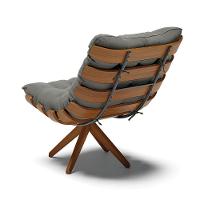 Kit 2 Poltronas Giratória Suede Grafite Base Madeira D'rossi - 5