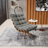 Kit 2 Poltronas Giratória Suede Grafite Base Madeira D'rossi - 8