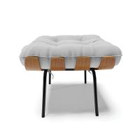 Kit 02 Puffs Costela Linho Cinza A05 Base Metálica Preto - 7