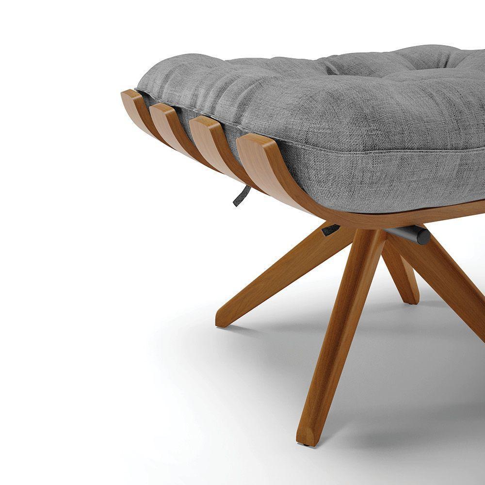 Puff Giratório Costela Linho A26 Grafite - 5