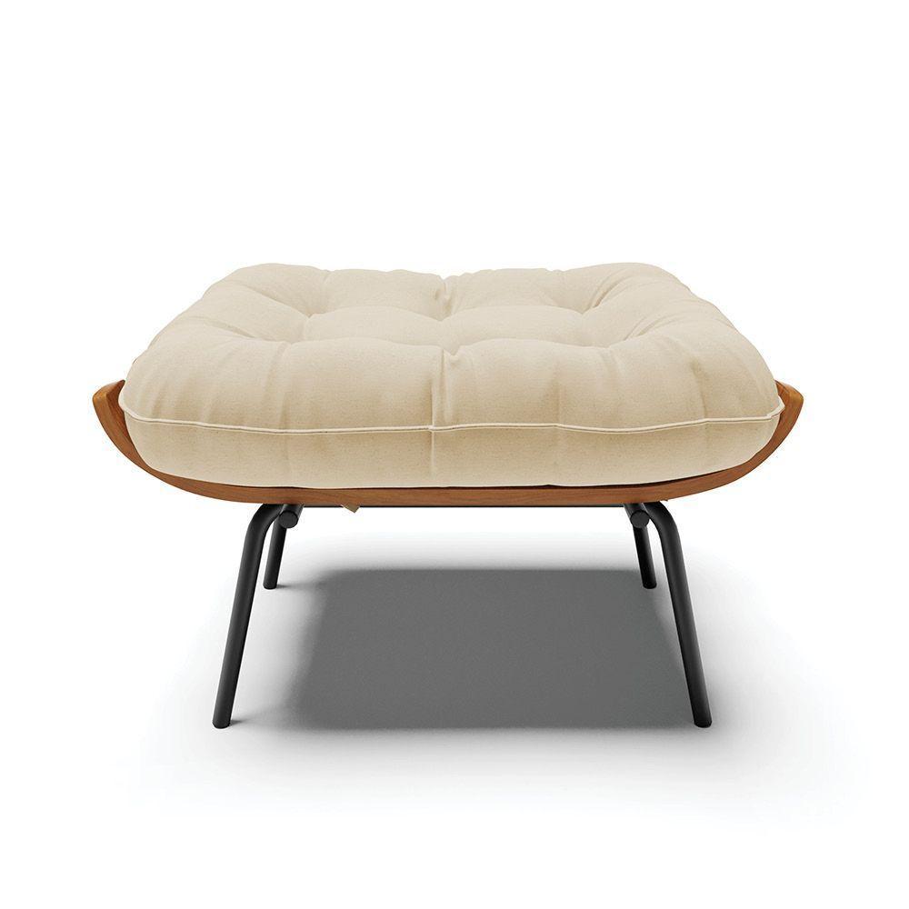 Kit 02 Puffs Costela Linho A19 Grosso Bege - 5