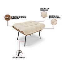 Kit 02 Puffs Costela Linho A19 Grosso Bege - 3