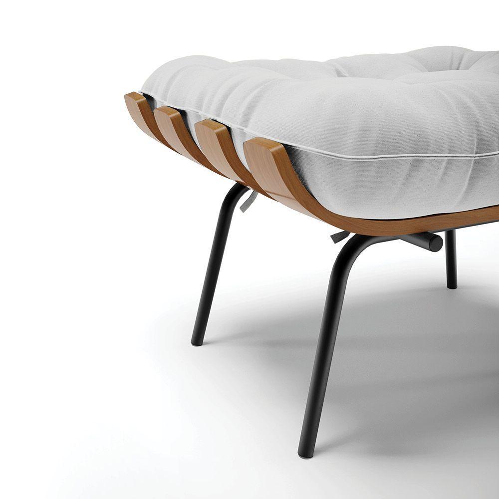 Kit 02 Puffs Costela Linho A05 Cinza Claro - 4