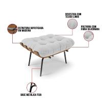 Kit 02 Puffs Costela Linho A05 Cinza Claro - 3