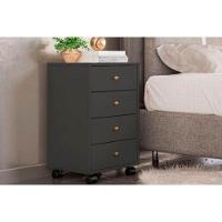 Mesa Cabeceira Infantil Presence C- 4 Gavetas Amendola Touch-grafito - Demóbile - 1