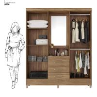 Guarda Roupa Casal 4 Portas Com Espelho E 3 Gavetas Colombo Amêndola Touch - 3