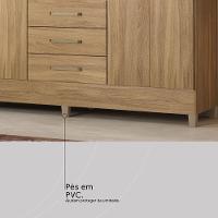 Guarda Roupa Casal 4 Portas Com Espelho E 3 Gavetas Colombo Amêndola Touch - 8