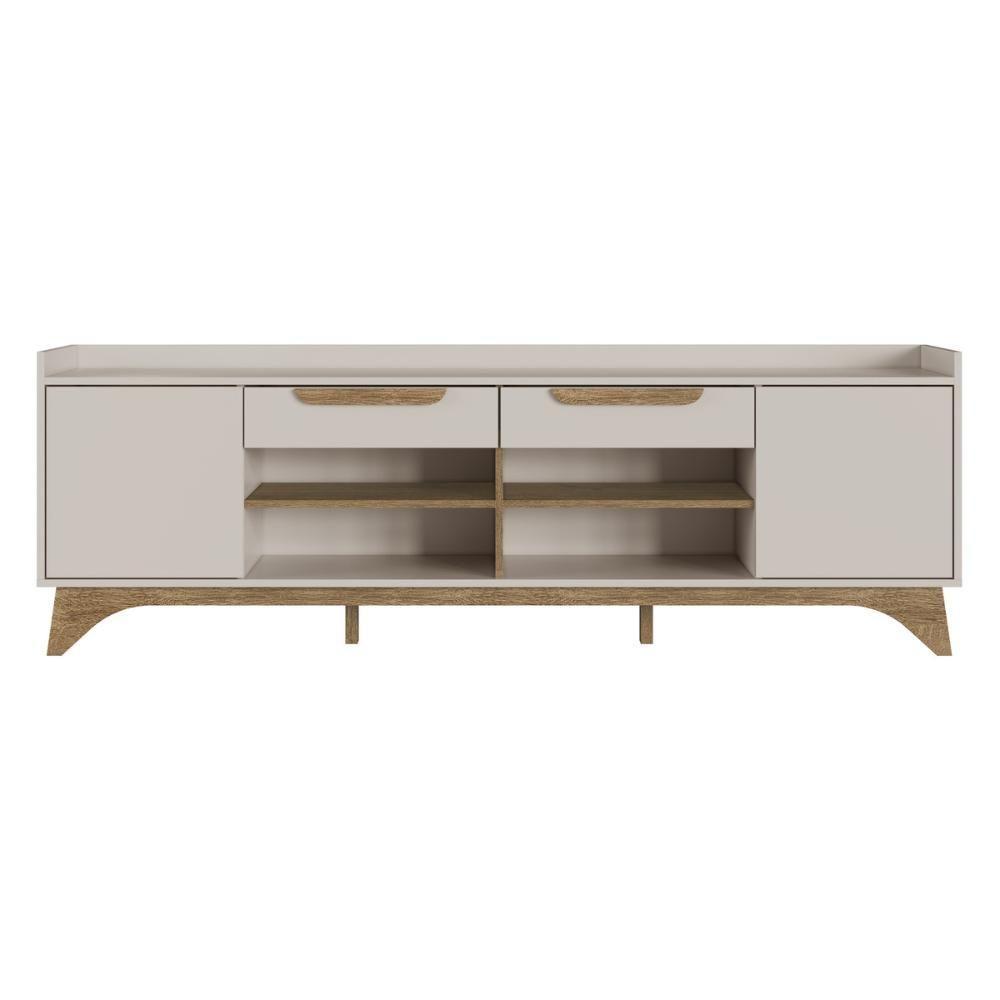 Rack Para TV Até 65 Polegadas Com 2 Portas E 2 Gavetas Multimóveis MP1101 Off White/madeirado - 5