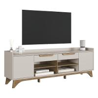 Rack Para TV Até 65 Polegadas Com 2 Portas E 2 Gavetas Multimóveis MP1101 Off White/madeirado - 2