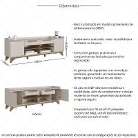 Rack Para TV Até 65 Polegadas Com 2 Portas E 2 Gavetas Multimóveis MP1101 Off White/madeirado - 3