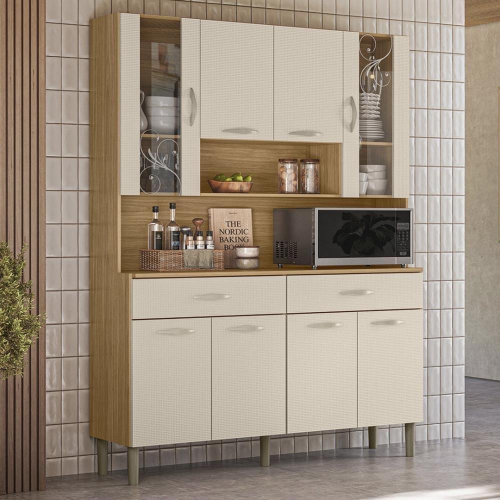 Armário De Cozinha Compacta Mdf 8 Portas Golden Plus Freijó-soft - 1