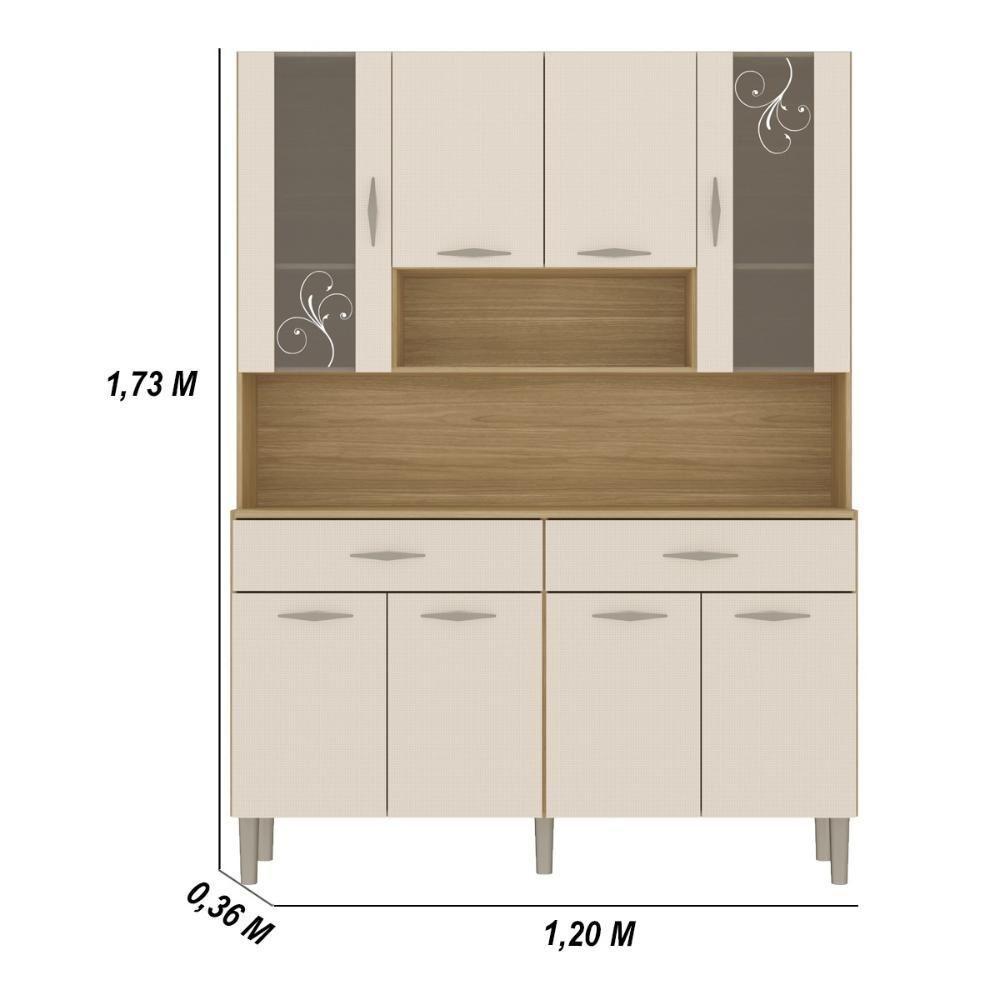 Armário De Cozinha Compacta Mdf 8 Portas Golden Plus Freijó-soft - 6