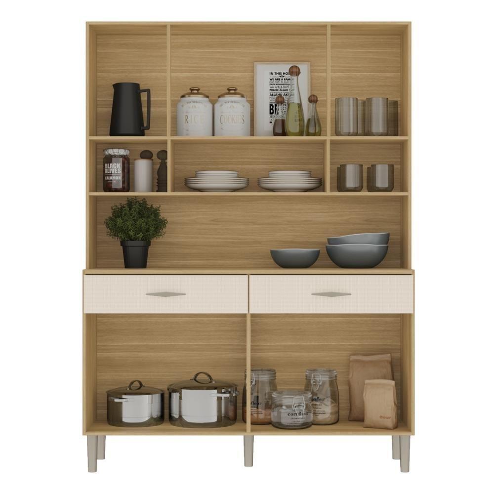 Armário De Cozinha Compacta Mdf 8 Portas Golden Plus Freijó-soft - 7