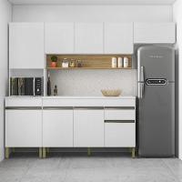 Armário De Cozinha Completa 150 Com Balcão Com Tampo 9 Portas Line Freijó-supremo - 1