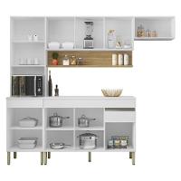 Armário De Cozinha Completa 150 Com Balcão Com Tampo 9 Portas Line Freijó-supremo - 8