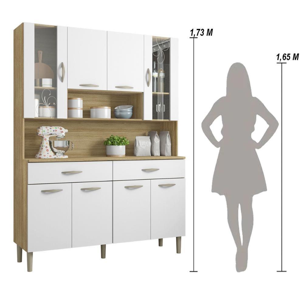 Armário De Cozinha Compacta 8 Portas 2 Gavetas Golden Freijó-supremo - 4