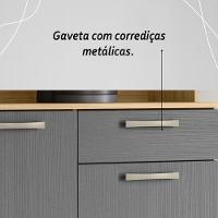 Armário De Cozinha Compacta Mdf 6 Portas 1 Gaveta Gênova Plus Freijó-gris - 6