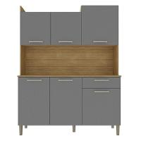 Armário De Cozinha Compacta Mdf 6 Portas 1 Gaveta Gênova Plus Freijó-gris - 9