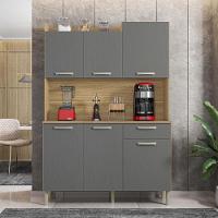 Armário De Cozinha Compacta 6 Portas 1 Gaveta Gênova Freijó-gris - 1
