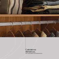 Guarda Roupa Casal 4 Portas Com Espelho E 3 Gavetas Attore Nogueira Touch - 7