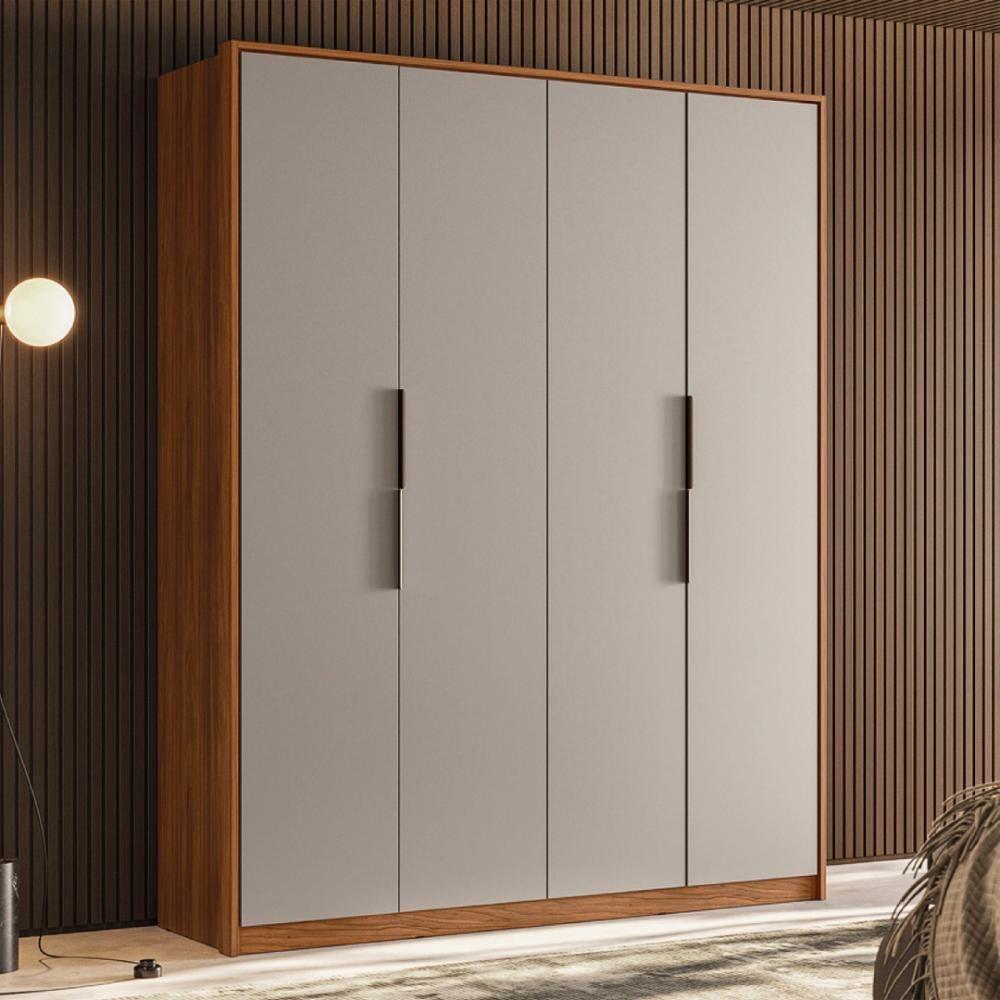 Guarda Roupa Casal 4 Portas E 3 Gavetas Attore - Nogueira-nude Prime Tx - 1