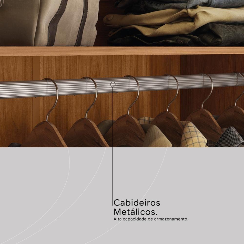 Guarda Roupa Casal 4 Portas E 3 Gavetas Attore - Nogueira-nude Prime Tx - 7