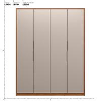 Guarda Roupa Casal 4 Portas E 3 Gavetas Attore - Nogueira-nude Prime Tx - 2