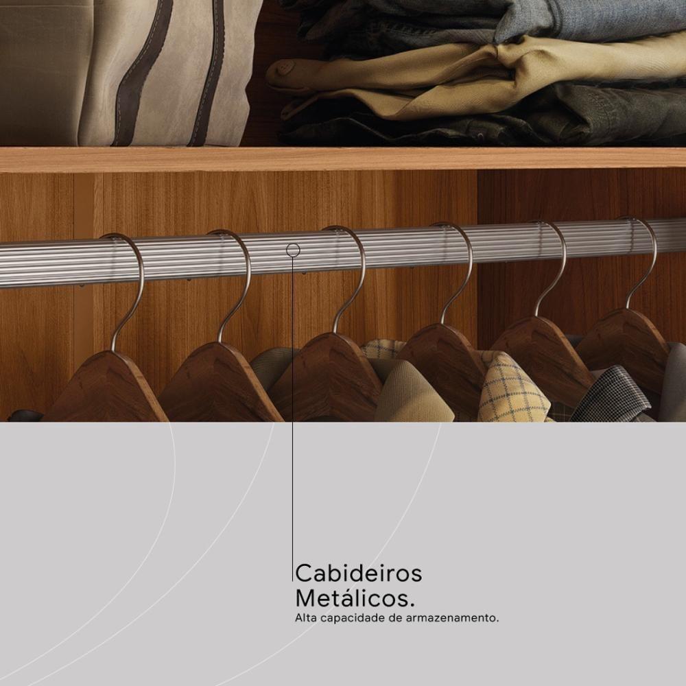 Guarda Roupa Casal 4 Portas E 3 Gavetas Attore Nogueira Touch - 7
