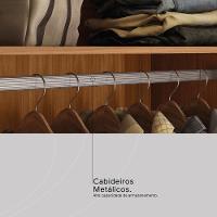 Guarda Roupa Casal 4 Portas E 3 Gavetas Attore Nogueira Touch - 7