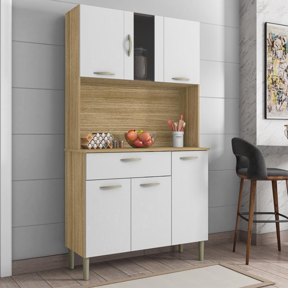 Armário De Cozinha Compacta 6 Portas 1 Gaveta Pan Freijó-supremo - 1