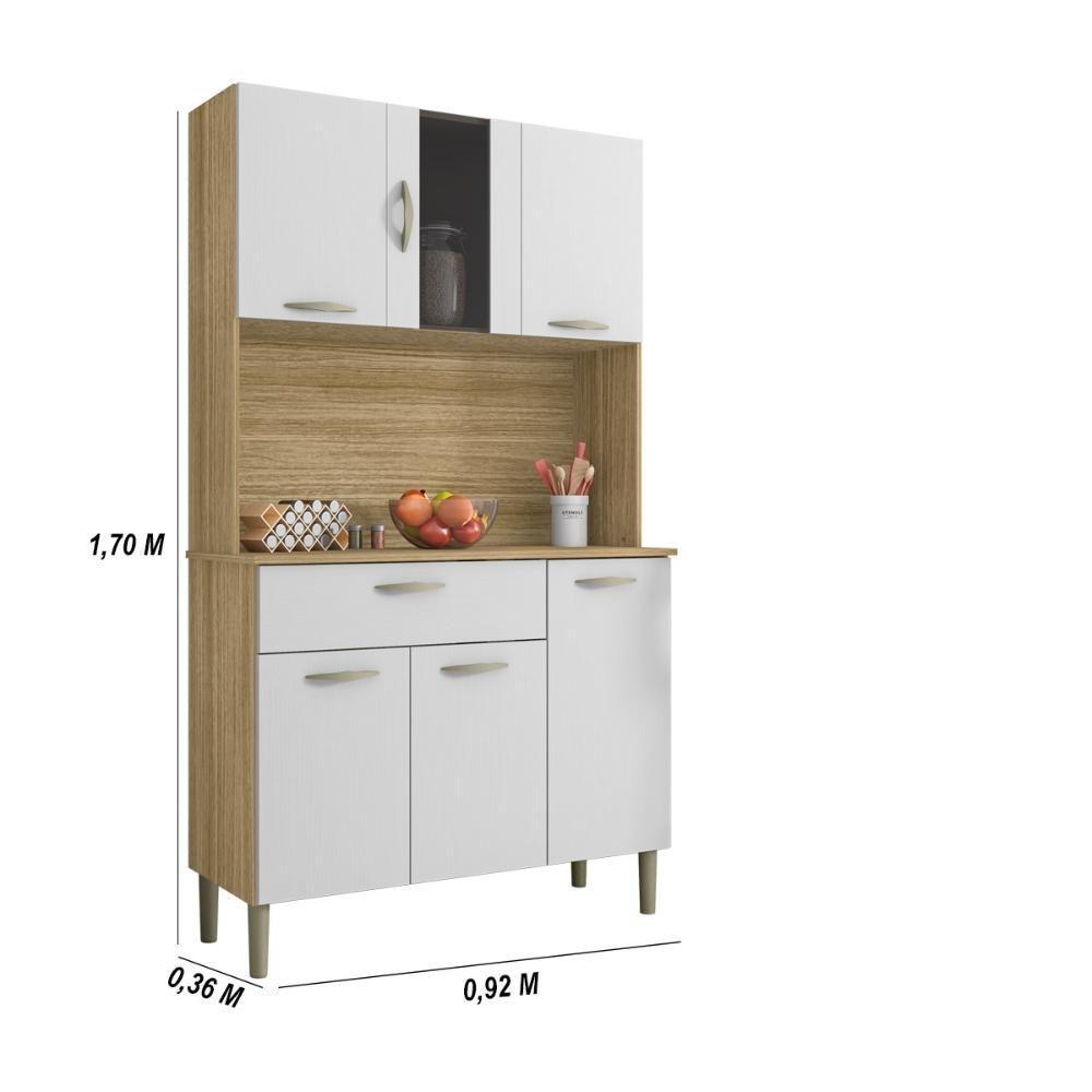 Armário De Cozinha Compacta 6 Portas 1 Gaveta Pan Freijó-supremo - 7