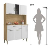 Armário De Cozinha Compacta 6 Portas 1 Gaveta Pan Freijó-supremo - 5