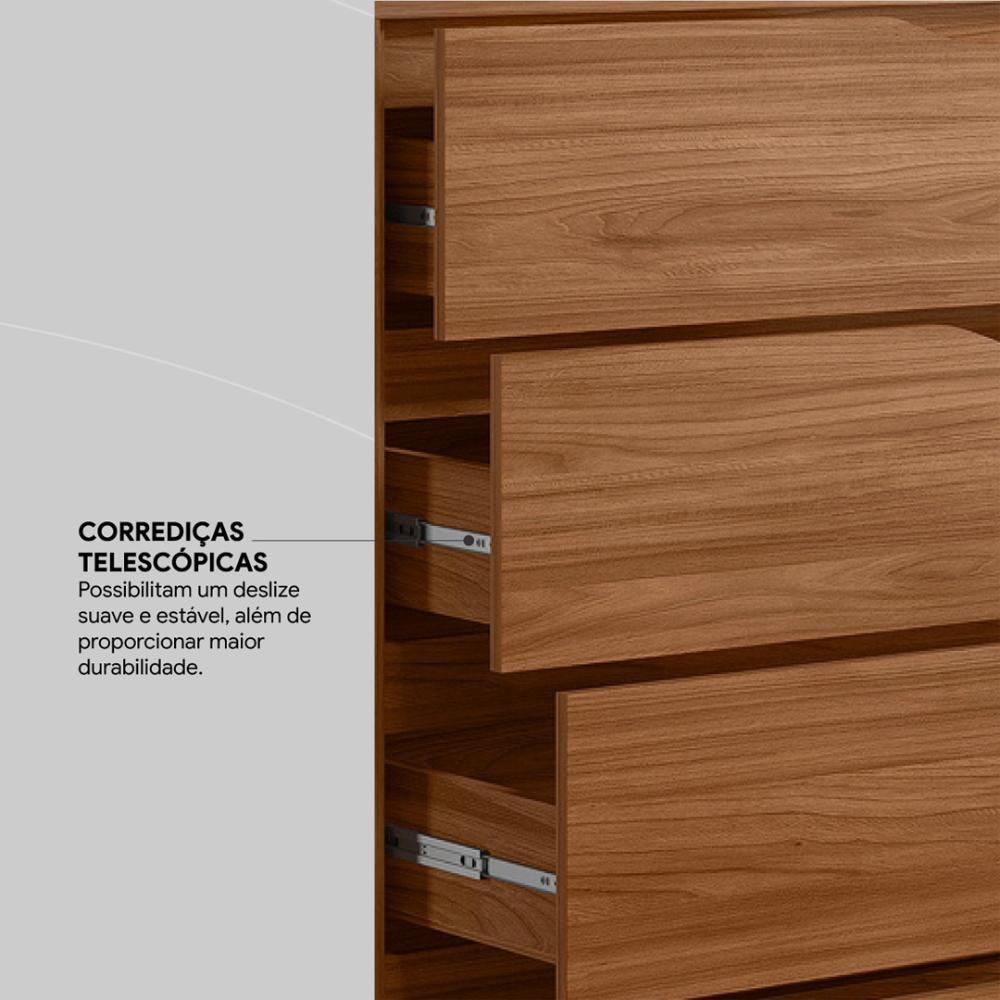 Guarda Roupa Casal 6 Portas Com Ripado E 6 Gavetas Atrice - Nogueira-nude Prime Tx - 2