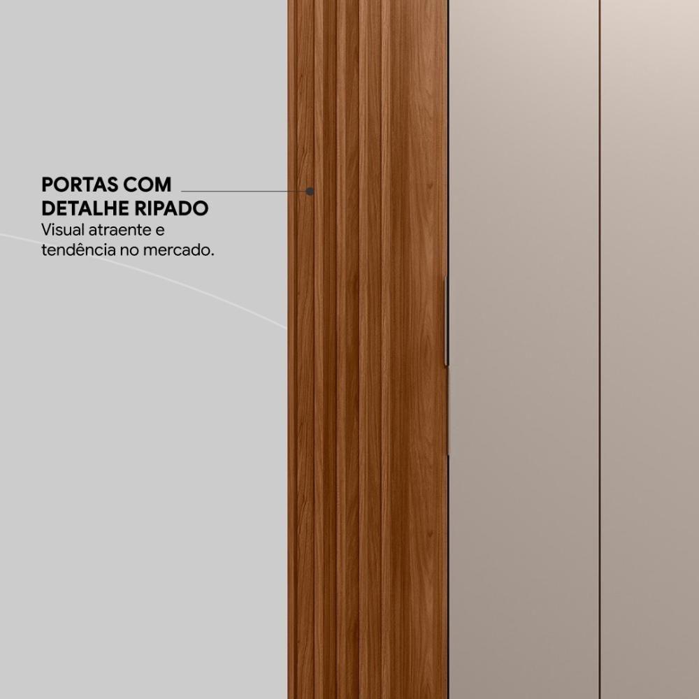 Guarda Roupa Casal 6 Portas Com Ripado E 6 Gavetas Atrice - Nogueira-nude Prime Tx - 7