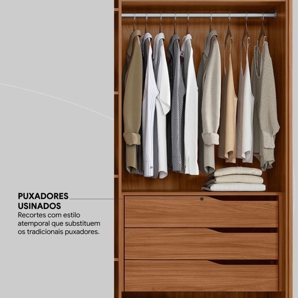 Guarda Roupa Casal 6 Portas Com Ripado E 6 Gavetas Atrice - Nogueira-nude Prime Tx - 8
