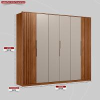 Guarda Roupa Casal 6 Portas Com Ripado E 6 Gavetas Atrice - Nogueira-nude Prime Tx - 3