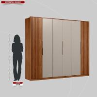 Guarda Roupa Casal 6 Portas Com Ripado E 6 Gavetas Atrice - Nogueira-nude Prime Tx - 5
