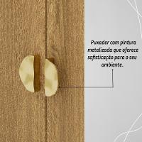 Cômoda Roupeiro Com Espelho 2 Portas 4 Gavetas Cristal - Nature - 5