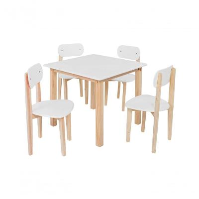 Kit Colore Mesa Com 4 Cadeiras Infantil Branca