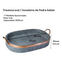 Jogo De Panelas Pedra Sabão 05 Peças - 1 Pressão 4 Litros, 2 Caçarola 3 Litros, Frigideira 20 Cm E Assadeira Grande - 5