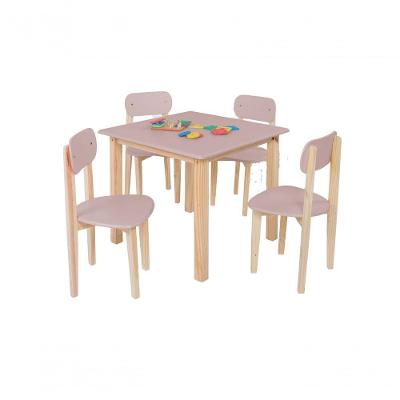 Kit Colore Mesa Com 4 Cadeiras Infantil Rose