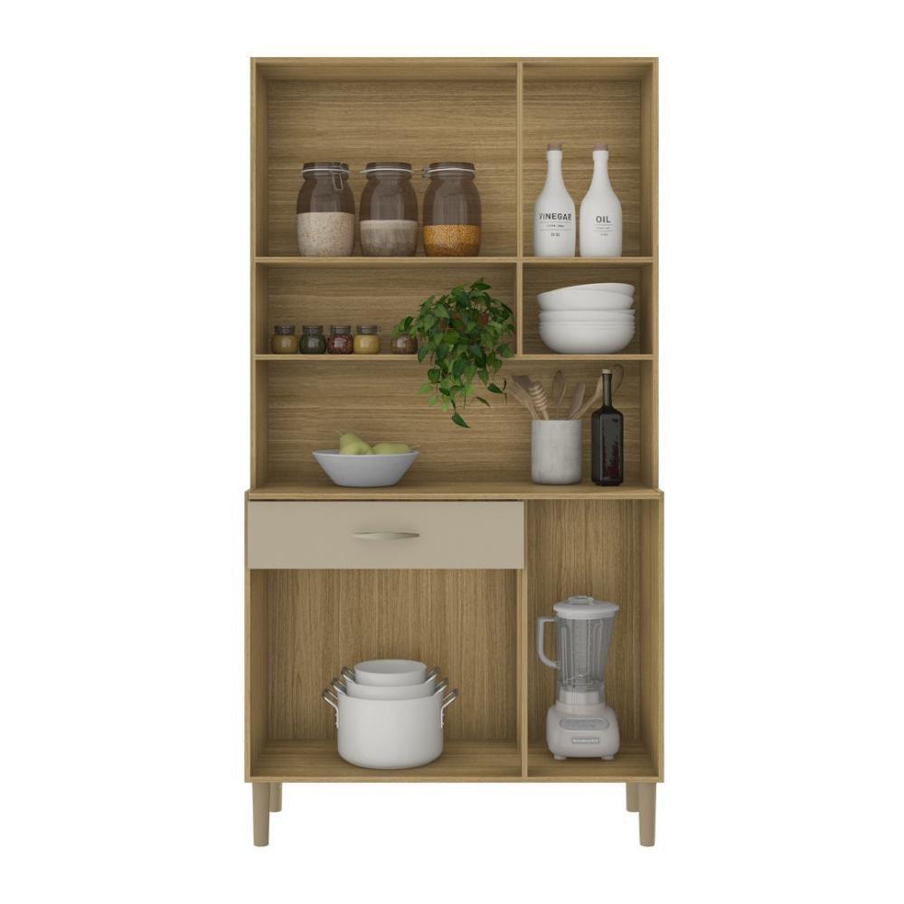 Armário De Cozinha Compacta 6 Portas 1 Gaveta Apolo Freijó-vanilla - 3