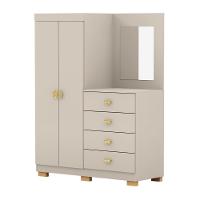 Cômoda Roupeiro Com Espelho 2 Portas 4 Gavetas Cristal - Fendi - 9