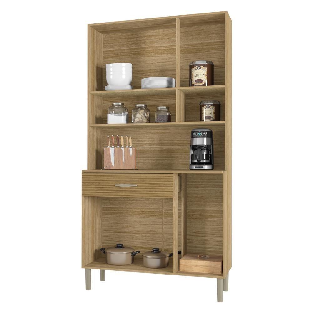 Armário De Cozinha Compacta 6 Portas 1 Gaveta Golden Freijó Freijó-supremo-cp-ripado Freijó - 4