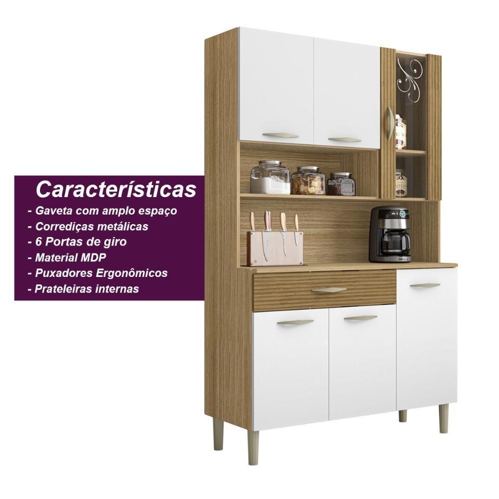 Armário De Cozinha Compacta 6 Portas 1 Gaveta Golden Freijó Freijó-supremo-cp-ripado Freijó - 7