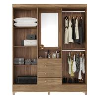 Guarda Roupa Casal 4 Portas Com Espelho E 3 Gavetas Colombo Branco-rosa-branco - 8