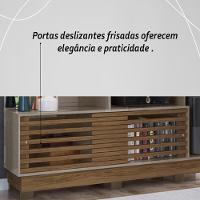 Estante Home Theater 2 Portas Com Espelho Led Frizz Plus - Fendi/naturale