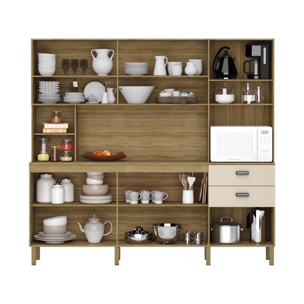 Armario De Cozinha Compacta 10 Portas 2 Gavetas Intense Freijó-vanilla - 6